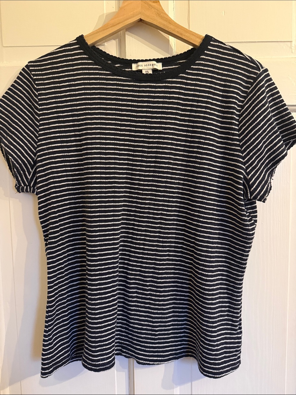 Rag & Bone Black & White Striped Short Sleeve Tee